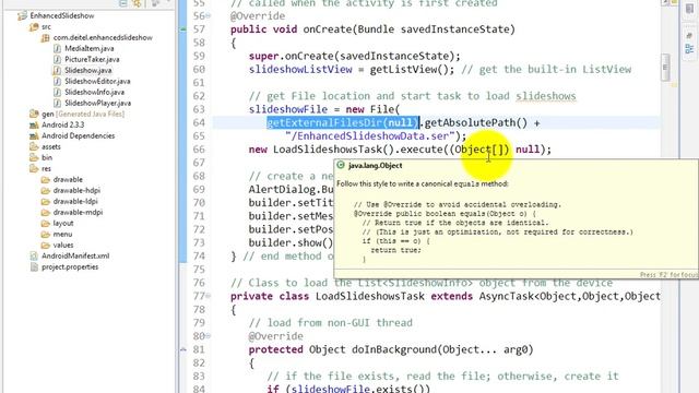 lesson13 09 Slideshow java Overriding Activity method onCreate смотреть онлайн