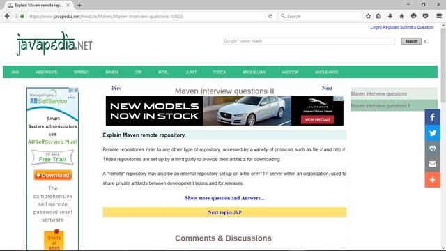 Explain Maven remote repository.
| javapedia.net смотреть онлайн