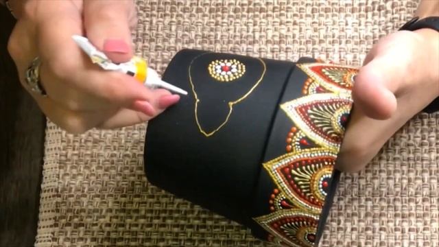 Decor flower pot. Spot painting. Роспись цветочного горшка. точечная роспись. смотреть онлайн