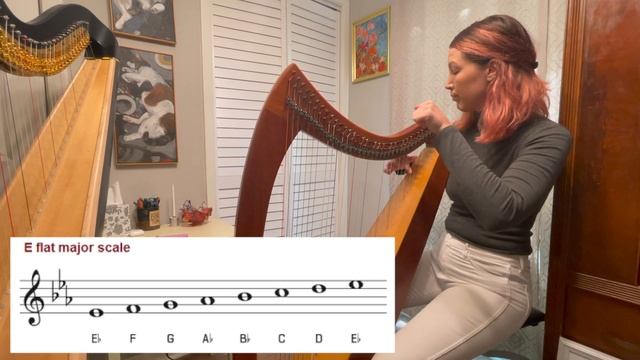Lever Harp Tuning from C to E flat смотреть онлайн