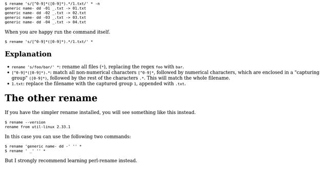 In a bash shell script, how to rename multiple files, keeping only the numbers and the extension... смотреть онлайн