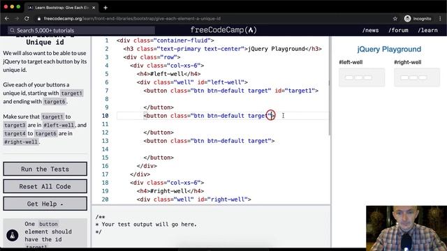 Give Each Element a Unique id - Bootstrap - Free Code Camp смотреть онлайн