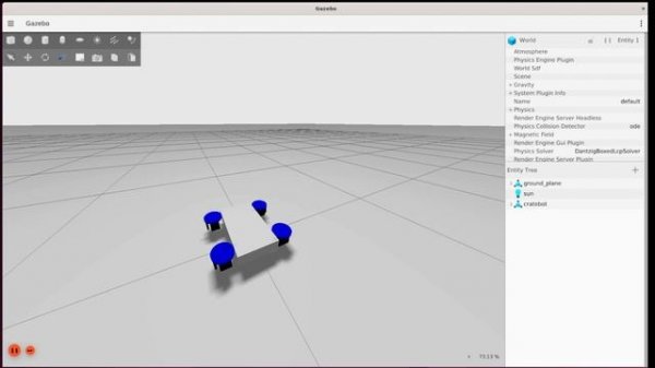 Four wheel steering model with ROS2 controllers - Ignition Gazebo first movement