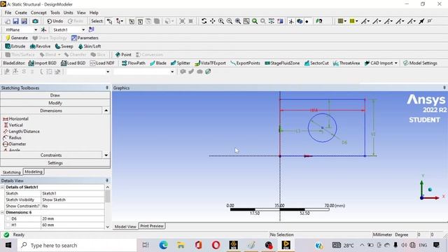 A plate with hole |Axial load analysis on ANSYS | Ansys for Beginners |Static Structural Tutorial-0 смотреть онлайн