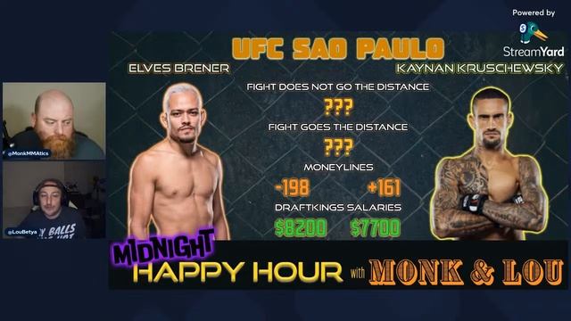 Monk & Lou's Happy Hour | UFC SAO PAULO | DFS & Betting Full Card Breakdown смотреть онлайн