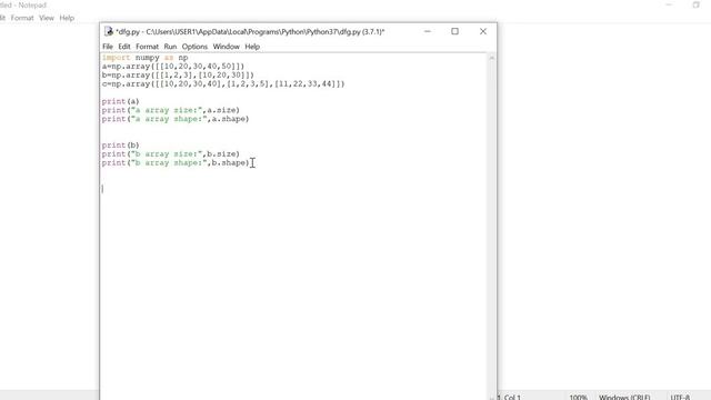 NumPy(Numeric Python)- Finding the shape and size of the array смотреть онлайн