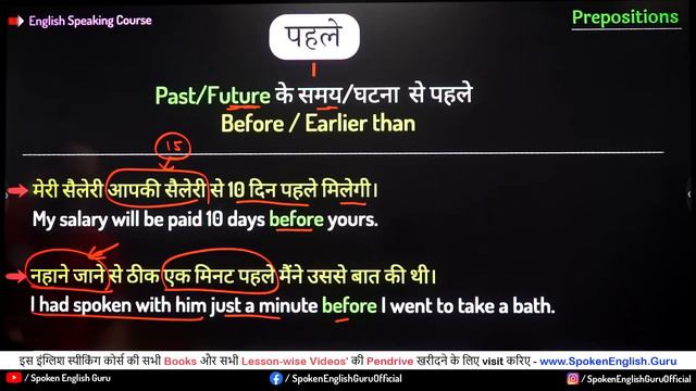 पहले - Before vs Ago vs Earlier vs Back । बाद - After vs Later । Prepositions Part 8 смотреть онлайн