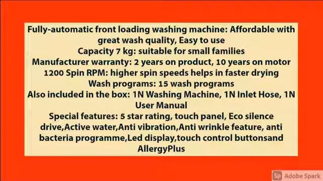 New Bosch 7 Kg Inverter Fully-Automatic Front Loading Washing Machine (WAJ2426SIN, Silver) смотреть онлайн