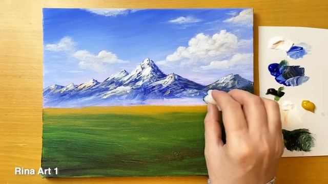 Mountain Landscape Painting / Acrylic Painting For Beginners