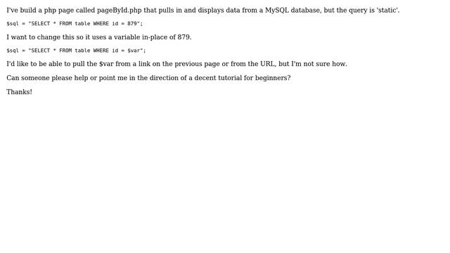 Webmasters: Capturing a variable from a clicked link or url using php смотреть онлайн