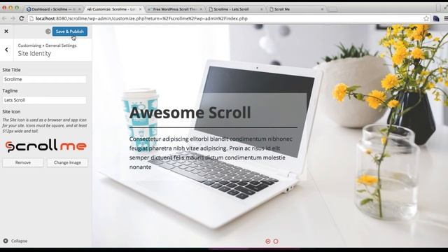 Clean WordPress Theme Scroll Me - How to Upload Logo , Add Site Identity and Change Background Colo смотреть онлайн