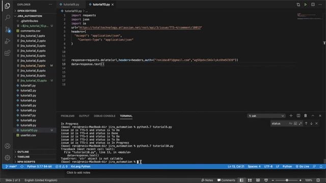 Jira Automation Using Python|How To Delete Jira Issue Comment From Rest Api Using Python|Tutorial:1 смотреть онлайн