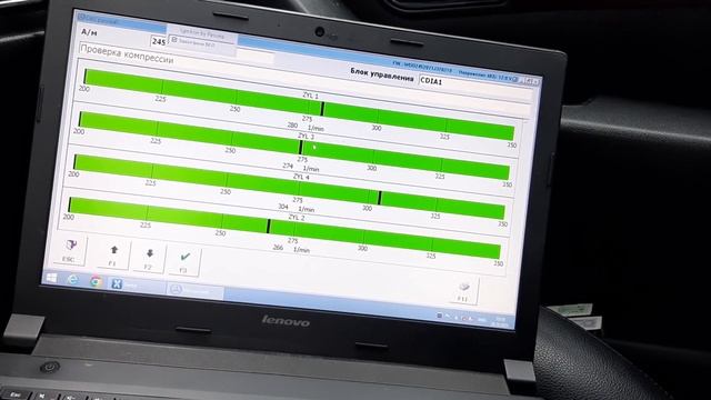 Проверка компрессии на дизеле Mercedes с помощью Xentry и Openport 2.0.  MERCEDES W245  W169.