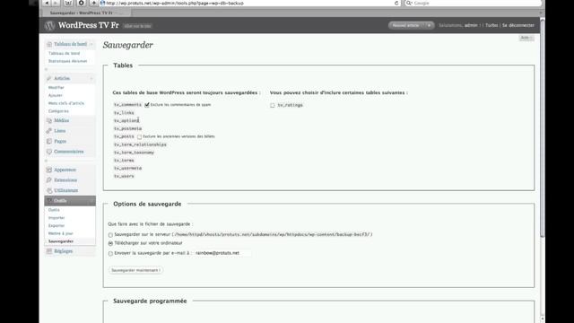 Automatiser la sauvegarde de la base de données sous WordPress смотреть онлайн