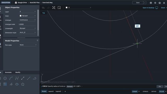 AutoCAD Web 044 - Exercise 2 Part 2 Mirror osnap PER смотреть онлайн