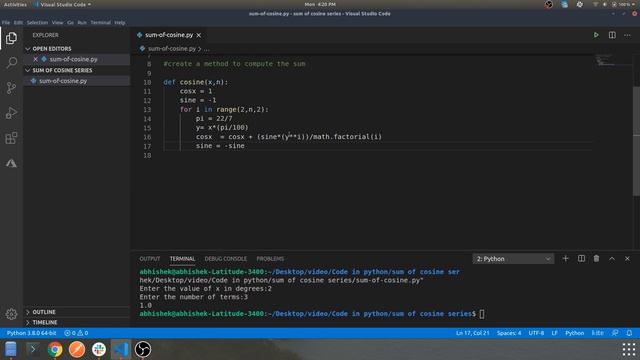 Casual Programming With Python & Music : Find Sum Of Cosine Series смотреть онлайн
