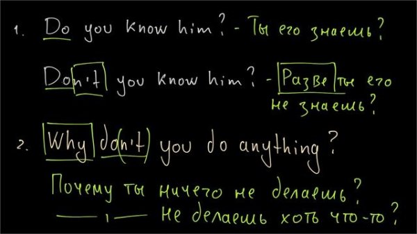 Вопросы с отрицанием - Negative Questions - ввод в тему