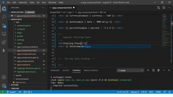 Angular 10 Tutorial #33 - Chaining Pipes in Angular | Angular 10 Tutorial For Beginners
