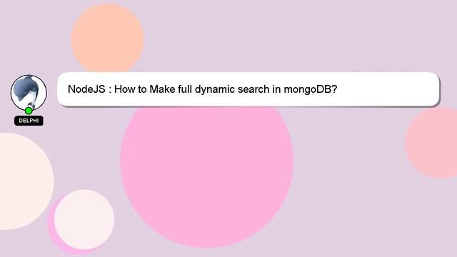 NodeJS : How to Make full dynamic search in mongoDB? смотреть онлайн