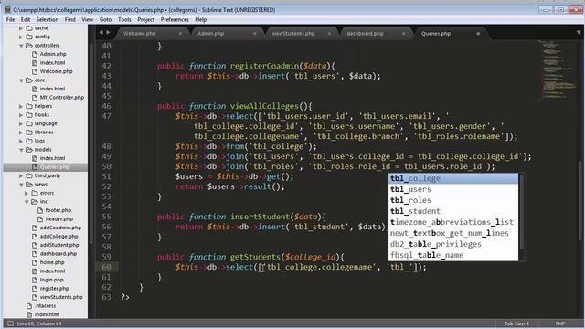 Displaying all students of specific college using Codeigniter-3 Part-13 смотреть онлайн
