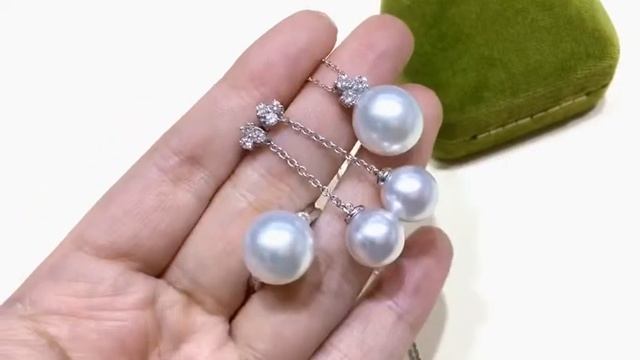 10-11 mm South Sea Pearl Classic Earring Jackets 18k Gold w/ Diamond - AAAA смотреть онлайн