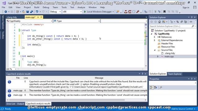 C++ Weekly - Ep 104 - Learning "Modern" C++ - 4 : const and constexpr смотреть онлайн