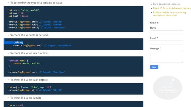 typeof Operator in JavaScript | Core JavaScript Tutorials | Hindi смотреть онлайн