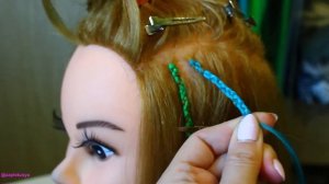 Наращивание из канекалона. Цветной ряд