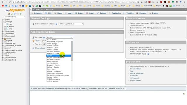 PhpMyAdmin How to change language смотреть онлайн