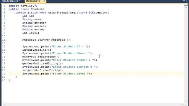 Student ReadData from Keyboard Java Programming смотреть онлайн