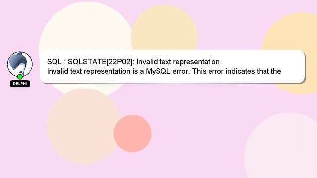 SQL : SQLSTATE[22P02]: Invalid text representation смотреть онлайн