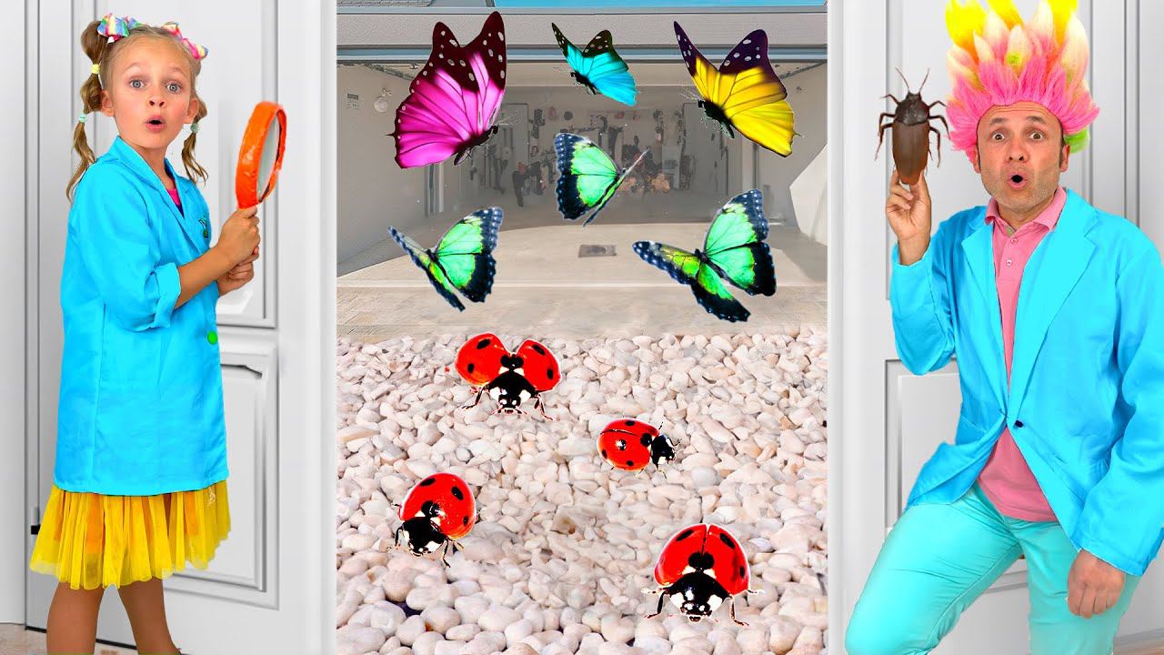 Охота за насекомыми в доме с Майей и Машей! Изучаем окружающий мир, играя! смотреть онлайн