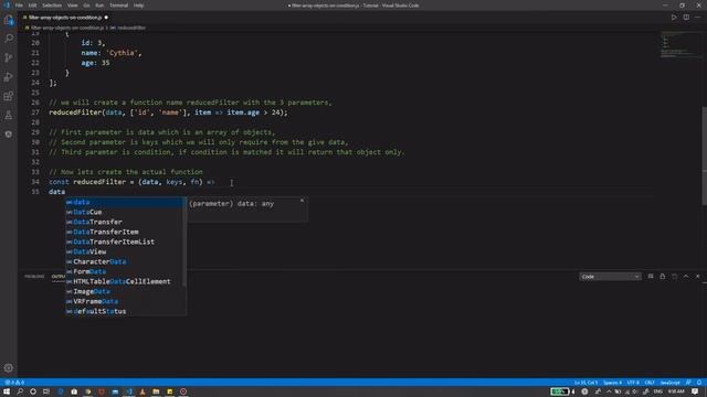 Filter an array of object based on a condition and keys - Javascript Tutorial смотреть онлайн