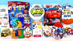 СЮРПРИЗ MIX! ZURU Mega Gross Minis, ТАЧКИ ДИСНЕЙ, Буба, Мстители Marvel Unboxing Kinder Surprise