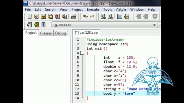 C++ Variables int float double char string bool - Lunar Computer College смотреть онлайн