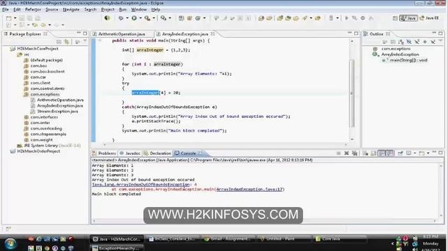 Java exception Handling Class | Array exception Class| Java Training Course Online смотреть онлайн
