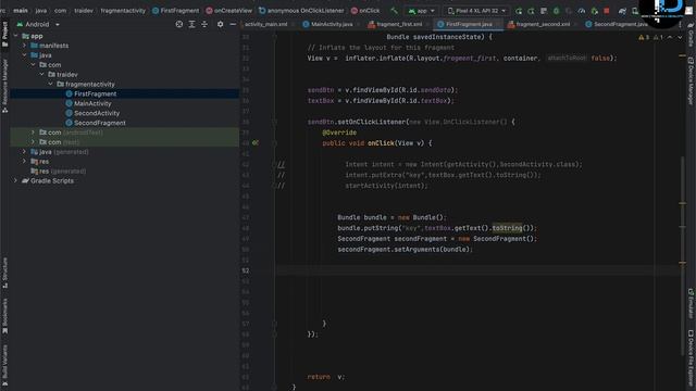 Pass / Send Data from one Fragment to Another Fragment in Android Studio смотреть онлайн