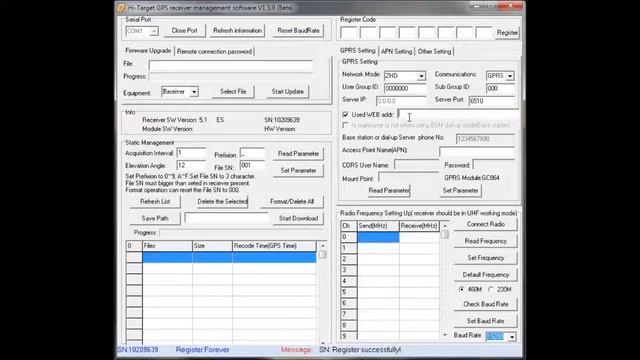 Настройка IRTK на приемнике EFT M1