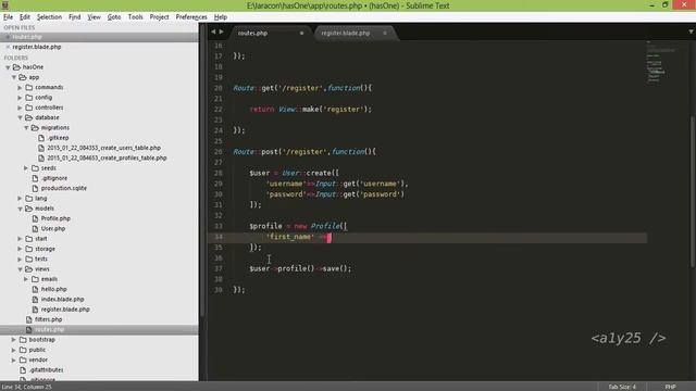 laravel 4.2 - register users and its profiles, seperate tables, related models save() смотреть онлайн