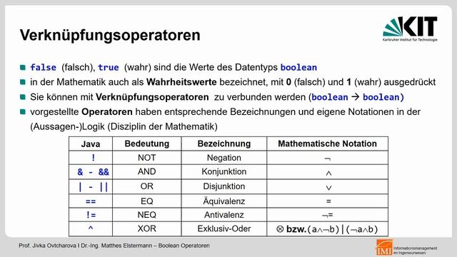 Anfängerkurs Programmieren JAVA - 08 Boolean Operatoren смотреть онлайн