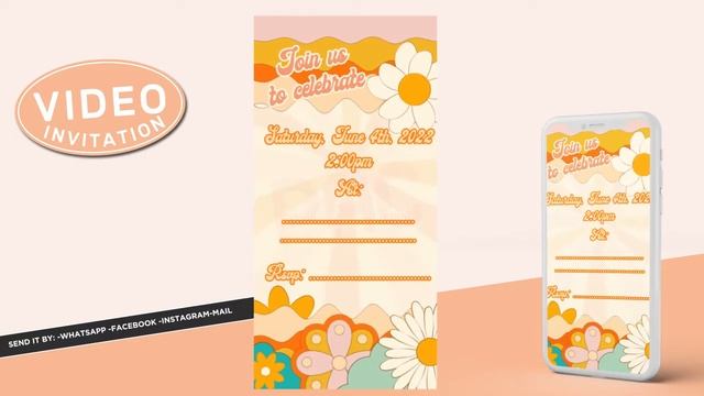 Groovy Birthday, video invitation, Retro Birthday, Hippie party, Groovy Theme, 70's Birthday Party смотреть онлайн