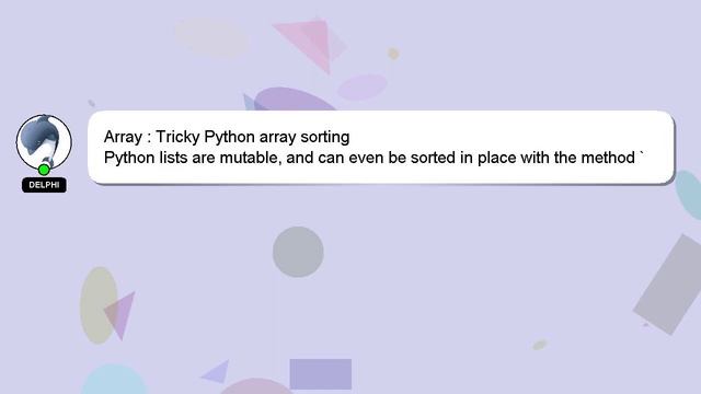 Array : Tricky Python array sorting смотреть онлайн