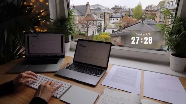 7 HOUR STUDY WITH ME on a RAINY DAY | Background noise, 10-min Break, No music, Study with Merve смотреть онлайн