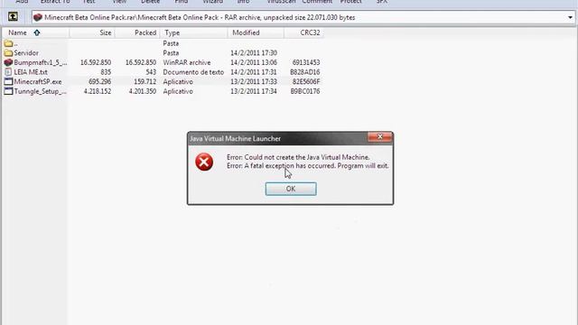Erro no minecraft ! (Java Virtual Machine) смотреть онлайн