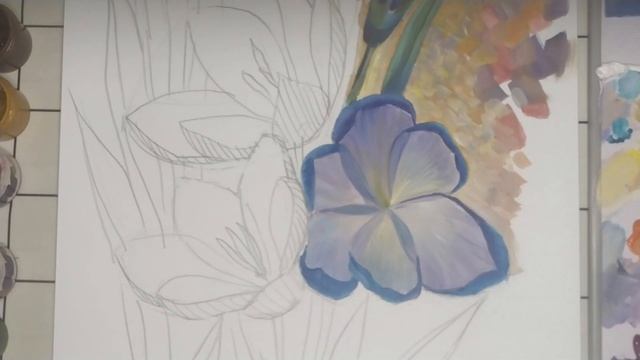 "Крокусы", 1ч. гуашь смотреть онлайн