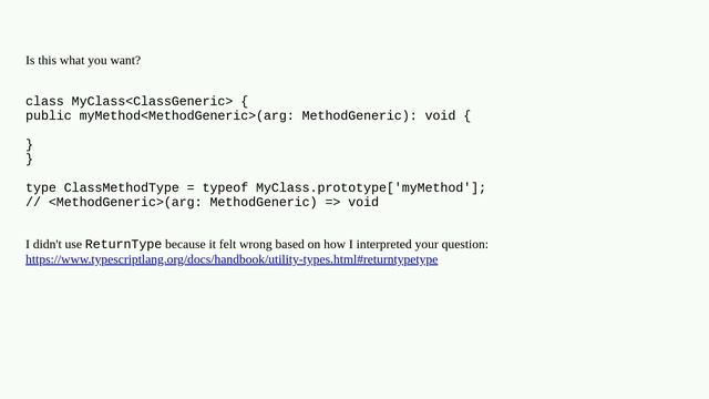 TypeScript return type of a generic method of a class смотреть онлайн