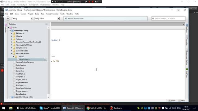 Как решить ошибки в скрипте Unity 5 смотреть онлайн
