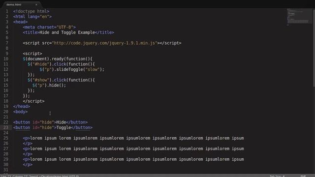 Jquery Hide and Toggle смотреть онлайн