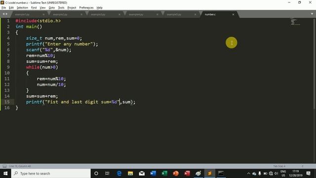 C Programming in Hindi First and Last Digit SUM Part 16 смотреть онлайн