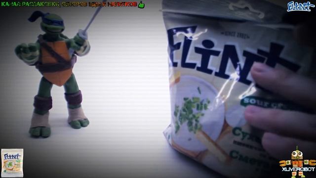 Распаковка и Обзор Еды Сухарики =FLINT= Жареные Пшенично-Ржаные со Вкусом Сметаны и Зелени, 80 г.